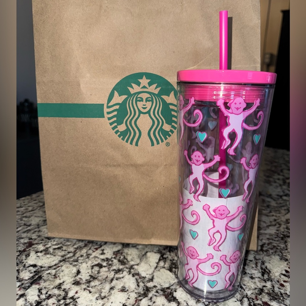 🎀🐒 Roller Rabbit x Starbucks Lovely Monkey Cold Cup 🐒🎀